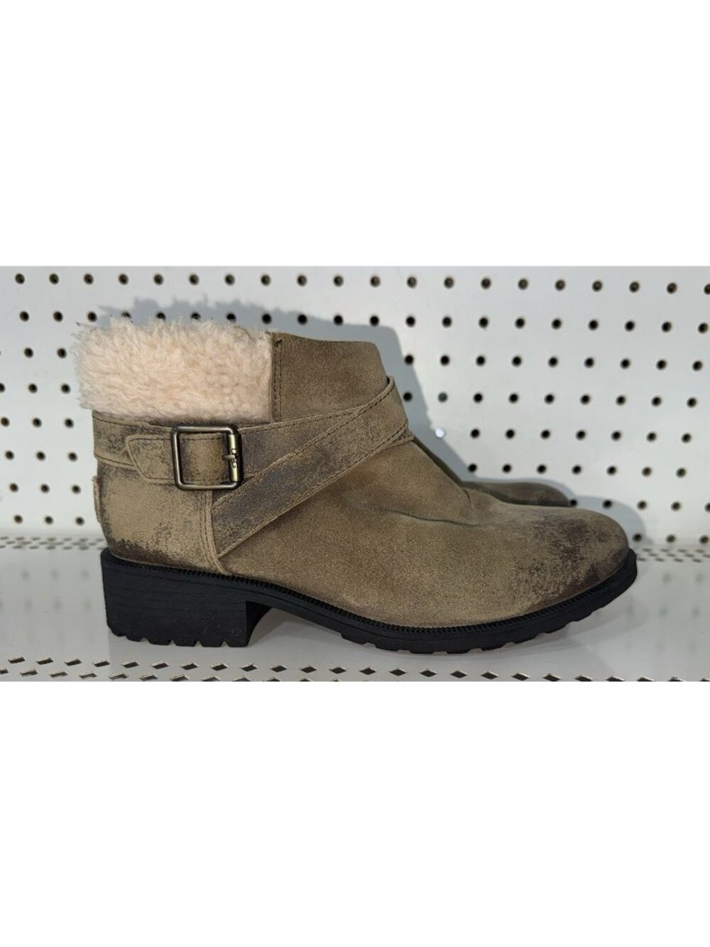 UGG Benson Womens Leather WP Wool Lined Ankle Booties Boots Size 8 Brown